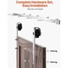 Stumdomų durų apkaustų rinkinys, tvirtas bėgelis, J formos ratukai, vidaus durims, kaimiško stiliaus durų rinkinys, 76.2 cm durų plotis