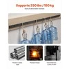 Stumdomų kluono tipo durų furnitūros rinkinys vienguboms durims, patvarus anglinio plieno bėgis su I formos ritinėliu, 3 m ilgio, juodas durų stumdymo mechanizmas, tvirta durų furnitūra