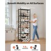 Sulankstoma lentyna sandėliukui, virtuvei, garažui, rūsiui, 6 aukštų sunkiasvorė mobili lentyna, sulankstomas metalinis stelažas su ratukais ir kabliukais, sandėliavimo lentyna