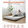 Sulankstoma sofa-lova, 3-in-1 konvertuojama miegamoji kėdė, plaunamas užvalkalas, atminties putų futonas, pilka sofa-lova mažoms erdvėms, svečių lova