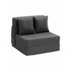 Sulankstoma sofa-lova, trys viename sulankstoma lova su 2 pagalvėmis ir plaunamu užvalkalu, transformuojama fotelis-lova, futono sofa svetainei ir miegamajam, tamsiai pilka vienvietė lova