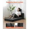 Sulankstoma sofa-lova, trys viename sulankstoma lova su 2 pagalvėmis ir plaunamu užvalkalu, transformuojama fotelis-lova, futono sofa svetainei ir miegamajam, tamsiai pilka vienvietė lova
