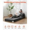 Sulankstoma sofa-lova, trys viename sulankstoma lova su 2 pagalvėmis ir plaunamu užvalkalu, transformuojama fotelis-lova, futono sofa svetainei ir miegamajam, tamsiai pilka vienvietė lova
