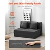 Sulankstoma sofa-lova, „trys viename“ transformuojamas miegamasis fotelis su 2 pagalvėmis ir plaunamu užvalkalu, 25D atminties putų futonas svetainei ir miegamajam, tamsiai pilka, svečių lova