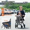 Sulankstomas aliuminio neįgaliojo vežimėlis, transportavimo kėdė, 40 cm sėdynė, lengvas ir reguliuojamas, kelionėms ir mobilumui, nešiojamas, kompaktiškas, neįgaliųjų technika