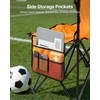 Sulankstomas futbolo suoliukas, 6 vietų nešiojama sėdynė šalia aikštelės, su laikymo kišenėmis, futbolui, beisbolui, stovyklavimui, oranžinis