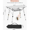 Sulankstomas kempingo stalas, nešiojamas lauko stalas, lengvas aliuminio iškylų stalas, reguliuojamo aukščio kempingo stalas, sidabrinis kelioninis stalas