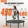 Sulankstomas mini batutas, 129.54 cm fitneso batutas, vidaus treniruočių batutas su reguliuojama rankena, suaugusiųjų atšokimo treniruoklis, tylus sodo treniruoklis