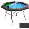 Sulankstomas pokerio stalas 8 žaidėjams, su puodelių laikikliais, aštuonkampis kazino žaidimų stalas, nešiojamas veltinio Texas Hold'em stalas