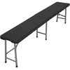 Sulankstomas sodo suolas iš rotango, 180 cm, juodas, lauko suolas, pikniko suolas, sulankstoma kėdė