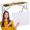 Sulankstomas stalas-lagaminas 150 cm, baltas, daugiafunkcis, nešiojamas, iškylams, renginiams, vakarėliams