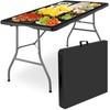 Sulankstomas stalas-lagaminas 152 cm, juodas, nešiojamas, iškylinis, renginiams, piknikams