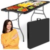 Sulankstomas stalas-lagaminas 152 cm, juodas, nešiojamas, iškylinis, renginiams, piknikams