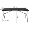 Sulankstomas stalas-lagaminas 152 cm, juodas, nešiojamas, iškylinis, renginiams, piknikams