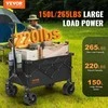 Sulankstomas vežimėlis, 150 L, su visureigiais ratais, didelio našumo vežimėlis