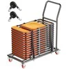 Sulankstomų kėdžių vežimėlis 25 kėdėms, 136 kg, L formos horizontalus kėdžių vežimėlis, sulankstomų kėdžių stovas