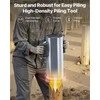Sunkioji rankinė tvoros stulpų kalyklė, metalinis T formos stulpų muštuvas su ergonomiškomis rankenomis, tinka stulpams iki 155 mm, plieno polių kalimo įrankis ūkiui ir sodui