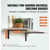 Sunkių lentynų laikikliai 4 vnt., 410 mm, juodi matiniai L formos, plieniniai, kampiniai, nematomi