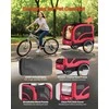 Šunų dviračio priekaba, augintinių vežimėlis dviračiui, šunų dviračio priekaba mažiems ir dideliems šunims, sulankstoma šunų priekaba, dviračio priekaba su atšvaitu ir vėliavėle