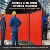 Suvirinimo ekranas su rėmu, 3 dalių, 1,8 x 1,8 m, mobilus, apsauginė uždanga, pertvara, ugniai atspari vinilo užuolaida, 12 ratukų