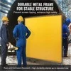 Suvirinimo ekranas su rėmu, ugniai atsparus vinilas, mobilus su užrakinamais ratais, 1.8 x 1.8 m, pramoninėms dirbtuvėms, geltona suvirinimo užuolaida, apsauginis suvirinimo skydas, darbo saugos įranga