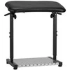 Tatuiruočių porankis, profesionalus tatuiruočių lovos porankis, reguliuojamo aukščio tatuiruočių porankis studijai, juodas tatuiruočių porankis su kojų atrama