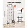 Tinklinės sienelės, 2 vnt. vielinis tinklinis stendas su ratukais ir 20 kabliukų, mobilus meno lentynų stovas parodoms ir sandėliavimui, juodas anglinio plieno tinklelis, ekspozicinis stovas (Ekspozicinė prekė)