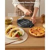 Tortilijų presas, 25 cm ketaus sunkiasvoris rankinis roti gaminimo įrankis su rankena ir 100 vnt. kepimo popieriaus, tešlos tako presas miltinėms tortilijoms, keptuvė papločiams