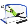 Treniruočių futbolo vartai 2.00 m, lengvai surenkami, nešiojami, su uždangalu, mėlyni, sodo vartai, mini futbolo vartai
