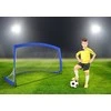 Treniruočių futbolo vartai 2.00 m, lengvai surenkami, nešiojami, su uždangalu, mėlyni, sodo vartai, mini futbolo vartai