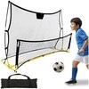 Treniruočių futbolo vartai 2in1, tvirti, tikslūs, lengvas surinkimas, juodi/geltoni, mini futbolo vartai, nešiojami