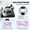 Trinokulinis sudėtinis mikroskopas, 40x-5000x didinimas, LED apšvietimas biologijai, medicinai, švietimui, dvisluoksnis staliuko mikroskopas
