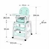 Turkio spalvos 5-in-1 aukšta kėdutė, daugiafunkcinė maitinimo kėdutė su reguliuojamu padėklu, konvertuojama kūdikio kėdutė kūdikiams ir mažiems vaikams