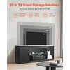 TV staliukas Vevor TV stovas iki 165 cm su stikline lentyna