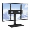 TV staliukas Pasukamas universalus televizoriaus stovas, reguliuojamo aukščio grindų laikiklis 81-140 cm televizoriams, nešiojamas grūdinto stiklo pagrindas, miegamojo ir svetainės TV laikiklis
