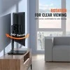 TV staliukas Pasukamas universalus televizoriaus stovas, reguliuojamo aukščio grindų laikiklis 81-140 cm televizoriams, nešiojamas grūdinto stiklo pagrindas, miegamojo ir svetainės TV laikiklis