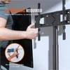 TV stovo laikiklis, pasukamas aukštas TV stovas nuo 81 iki 165 cm televizoriams, reguliuojamo aukščio nešiojamas grindų stovas su grūdinto stiklo pagrindu miegamajam, svetainei, grindinis laikiklis