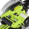 Universalus skersinio pjovimo pjūklas, 2000W, 255mm ašmenys, medienai, plastikui, aliuminiui ir variui pjauti, su lazeriniu kreiptuvu ir 2 ašmenimis