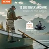 Upės inkaras valtims, 5.4kg ketaus inkaras, juodas vinilu dengtas inkaras, valties inkaras upėms ir ežerams, grybo formos inkaras, valties inkaras baidarėms