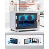 UV sterilizatorius nagų ir kirpyklų įrankiams, 12L talpa, 185nm UV dezinfekavimo spinta su laikmačiu ir grūdinto stiklo durelėmis, profesionali valymo įranga grožio salonams ir namams