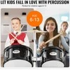 Vaikiškas 5 dalių būgnų rinkinys pradedantiesiems, juodas vaikiškas būgnų rinkinys, jaunių būgnų rinkinys, vaikiškas muzikos instrumentas
