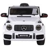 Vaikiškas elektrinis automobilis Mercedes AMG G63 baltas, važiuojamas, licencijuotas, žaislinis automobilis vaikams, elektromobilis