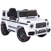 Vaikiškas elektrinis automobilis Mercedes AMG G63 baltas, važiuojamas, licencijuotas, žaislinis automobilis vaikams, elektromobilis