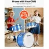 Vaikų būgnų rinkinys, 3 dalių, pradedantiesiems, mėlynas, muzikos instrumentas, mušamųjų komplektas