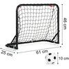 Vaikų futbolo vartai, 2 vnt., sulankstomi, plieniniai, juodi, nešiojami, mini futbolo vartai, treniruočių vartai