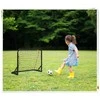 Vaikų futbolo vartai, 2 vnt., sulankstomi, plieniniai, juodi, nešiojami, mini futbolo vartai, treniruočių vartai
