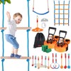 Vaikų nindzių karių kliūčių ruožas, lauko slackline su 12 kliūčių, kiemo nindzių ruožas vaikams, 17m nindzių slackline