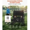 Vaikų vežimėlis 4 vaikams, sulankstomas stumiamas traukiamas vaikų vežimėlis, 150 kg talpos vaikų vežimėlis, daugiafunkcis vaikų vežimėlis, patvarus vaikų vežimėlis keliems vaikams