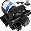 Vandens siurblys 12V, savaime užsipildantis membraninis siurblys kemperiams ir laivams, su slėgio jungikliu ir filtru, 11 L/min srautas, slėginis purkštuvo siurblys nameliui ant ratų