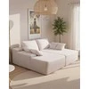 Velvetinė sofa su gilia sėdyne, didelis dvigubas šezlongas, nereikia surinkti, smėlio spalvos sekcijinė sofa svetainei ir miegamajam, jauki dvivietė sofa su minkštomis pagalvėmis, minkštas baldas poilsiui